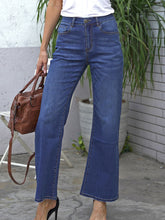 Wide Leg High Stretch Denim Trousers